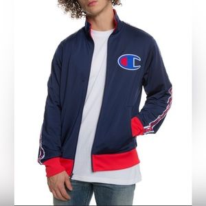 Champion Men's Full Zip Stand Up Neck Collar Long Sleeve